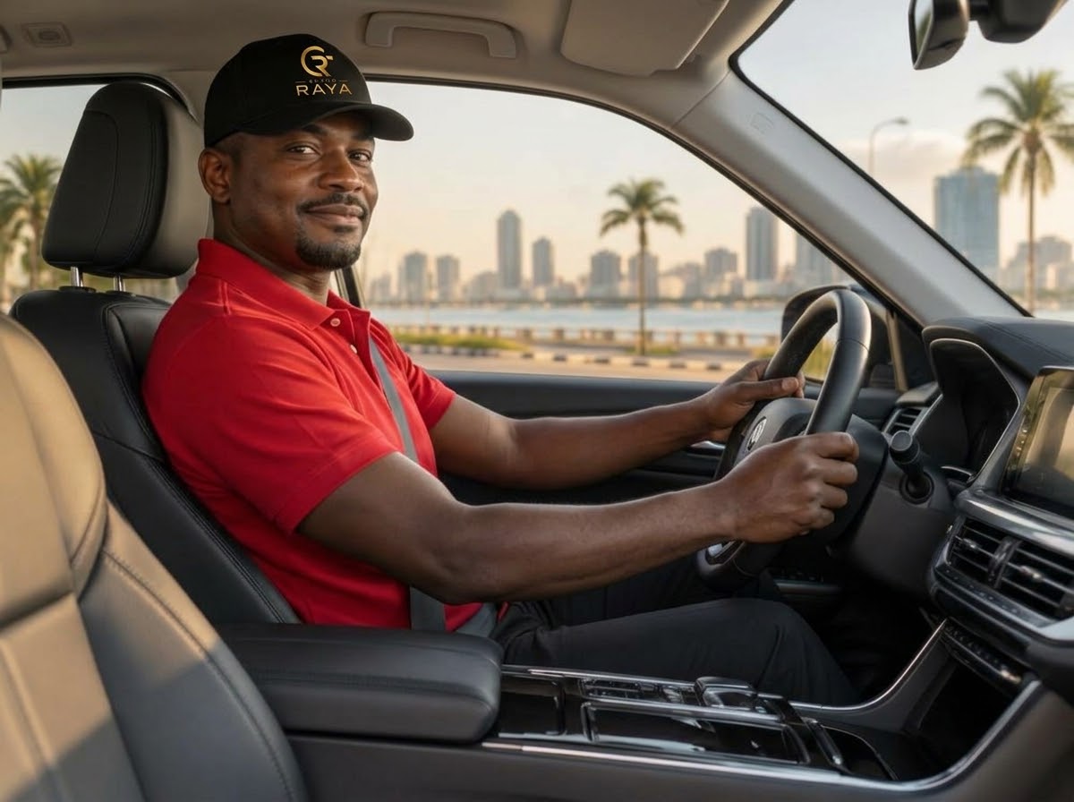 Motorista profissional Raya ao volante